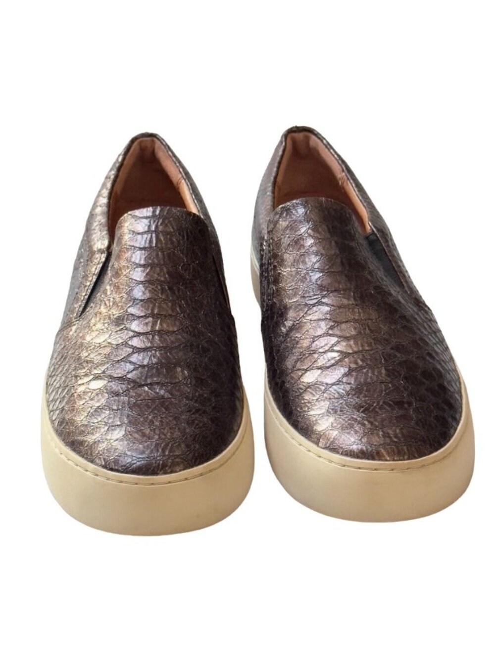Frye Women's 8.5M Metallic Pewter Slip-On Sneakers - Picture 14 of 14